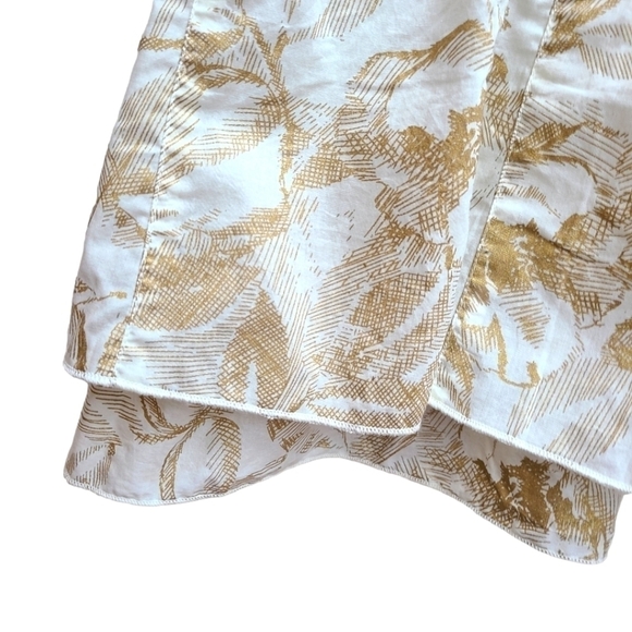 NWT Coldwater Creek Midi Skirt with Gold Tan Botanical Print, Size Medium - Picture 8 of 10